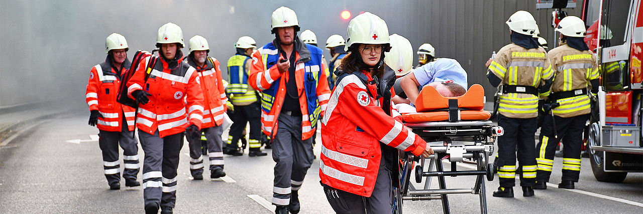 Feuerwehrübung im Stadttunnel.