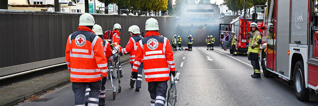 Feuerwehrübung im Stadttunnel.